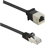 Renkforce - rf - 4394124 rj45 c�ble r�seau, c�ble patch cat 5e f / utp 0. 50 m noir rallonge avec cliquet ...
