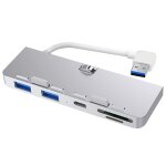 R�partiteur adaptateur � 3 ports usb 3. 0 hub en alliage aluminium, avec lecteur de carte sd / tf et ...