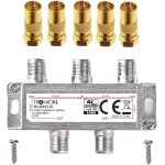 Répartiteur d'antenne coaxial 4 voies haut de gamme hd 3d 4k répartiteur souple par exemple pour dvbt ... Répartiteur d'antenne coaxial 4 voies haut de gamme hd 3d 4k répartiteur souple par exemple pour dvbt ...