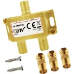 Premium rpartiteur d'antenne coaxial hd 3d 4k rpartiteur souple par exemple pour dvbt dvbt2 dvbc sat ...