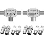 Répartiteur d'antenne de signal numérique répartiteur d'antenne tv avec 2 connecteurs de câble coaxial ... Répartiteur d'antenne de signal numérique répartiteur d'antenne tv avec 2 connecteurs de câble coaxial ...