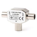 R�partiteur d'antenne tv 2 voies, connecteur coaxial femelle vers deux m�les, adaptateur de type t / ...