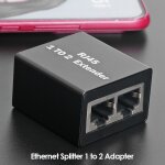 Rpartiteur femelle rj45, adaptateur rseau ethernet lan 1  2 voies, prolongateur de cble pour accessoires ...