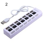 Rpartiteur de hub usb 2. 0  7 ports, adaptateur hub haute vitesse avec interrupteur marche / arrt ...