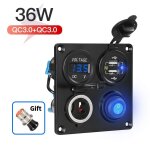 Rpartiteur de prise allume - cigare led, interrupteur de voltmtre tanche 12v 24v double usb charge ...