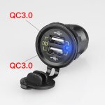 Rpartiteur de prise allume - cigare led, interrupteur de voltmtre tanche 12v 24v double usb charge ...