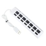 R�partiteur usb 2. 0 hub 2. 0 usb 2. 0, adaptateur d'alimentation � 7 ports, extenseur multiple avec ...
