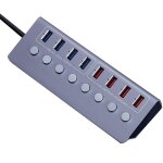 R�partiteur usb 3. 0 � 8 ports en alliage aluminium, hub usb �tendu � 4 ports, adaptateur de charge rapide ...