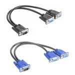 Rpartiteur vga cble d'ordinateur  double 2 adaptateur de moniteur y splitter vga mle  femelle fil ...