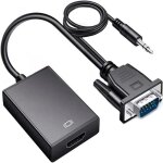 Retoo adaptateur c�ble vga vers hdmi vga vers hdmi convertisseur 1080p 60 hz m�le vers femelle portable ...