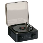 Rtro platine vinyle bluetooth 5w - enceinte portable avec modes de lumire et bruit blanc - tourne disque ...