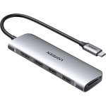 Revodok 106 hub usb c hdmi 4k lecteur de carte sd tf 3 data ports 5gbps adaptateur multiport compatible ...