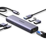 Revodok 1061 hub usb c ethernet hdmi 4k pd 100w charge 3 data ports 5gbps adaptateur rj45 6 en 1 docking ...