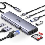 Revodok 109 hub usb c hdmi 4k 60hz ethernet gigabit pd 100w lecteur de carte sd tf multi data ports 2a2c ...