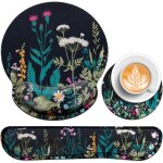Rfgvc - tapis de souris avec coussin gel kit 3 en 1 avec repose - poignet ergonomique + sous - verres ...
