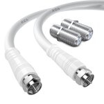 Rg6 c�ble d'antenne tv f m�le rg6 c�ble coaxial avec connecteur f femelle 75 ohm, pour d�codeur c�ble, ...