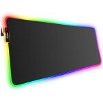 Rgb tapis de souris de jeu grand, epais (8003004mm) tapis de souris en led etendu de taille xxl avec ...