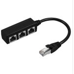 Rj45 1 port male to 3 female ports ethernet splitter cable rj45 compatible with cat5 / cat5e / cat6 / ...