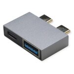 Roline 12. 03. 2946 changeur de genre de c�ble 2x usb type c 1x usb a + 1x usb c argent