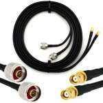 Rp - sma 2m rallonge antenne wifi cable coaxial double rpsma m�le � n male - c�ble d'extension dual hf240 ...