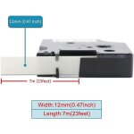 Ruban d'tiquettes dymo d1 1 / 2 pouce noir sur blanc, lot de 5 ¿ 7, 1 m, compatible avec les tiqueteuses ...