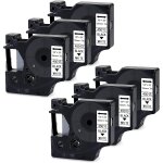 Ruban d'�tiquettes dymo d1 1 / 2 pouce noir sur blanc, lot de 5 ¿ 7, 1 m, compatible avec les �tiqueteuses ...