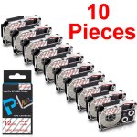 Ruban d'étiquettes pour imprimante, 10 pièces, compatible avec casio xr - 12we xr12we 12mm, noir sur ... Ruban d'étiquettes pour imprimante, 10 pièces, compatible avec casio xr - 12we xr12we 12mm, noir sur ...