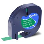Ruban d'tiquettes en plastique noir sur blanc pour tiqueteuse dymo lt - 100h 12mm, compatible avec ...