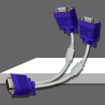 Rvb vga svga mle vers 2 vga deux hdb15 femelle sparateur adaptateur, cble d'extension w / core vga ...