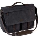 Sac bandoulire homme, besace homme toile sacoche ordinateur 15, 6 - 17 pouces multi - poches rsistant ...