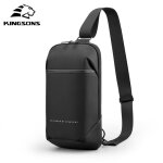 Sac  bandoulire impermable pour hommes, sacoche de poitrine dcontracte, sac  paule chargeur usb, ...