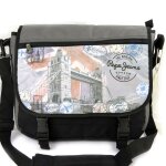 Sac bandouli�re 'pepe jeans' gris tower bridge (format ordinateur)