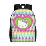 Sac  dos hello kitty personnalis pour hommes et femmes, cartable pour tudiants, compatible avec ordinateur ...