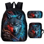 Sac à dos loup cool imprime animal 3d, cartable pour etudiants, garcons et filles, sac pour ordinateur ... Sac à dos loup cool imprime animal 3d, cartable pour etudiants, garcons et filles, sac pour ordinateur ...
