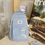 Sac  dos en nylon tanche pour ordinateur portable, sac d'cole de voyage mignon, cartable pour dames, ...