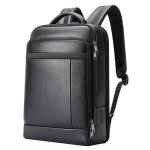 Sac a dos ordinateur grande capacit� cuir v�ritable avec usb type - c noir yonis