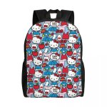 Sacs  dos personnaliss hello kitty pour hommes, femmes, coliers, tudiants, cartable, compatible avec ...