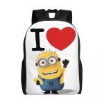 Sac  dos personnalis  i love minion  pour garons et filles, sac de voyage pour l'cole, le collge, ...