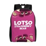Sac  dos personnalis lotso huggin strawberry bear cartoon pour filles garons cole collge voyage ...