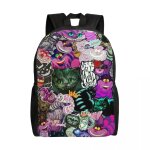Sacs  dos personnalises avec motif de chat du cheshire pour filles et garcons, alice au pays des merveilles, ...