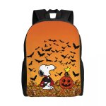 Sacs � dos personnalises s - snoopys halloween pumpkin pour filles, garcons, sacs d'ecole, sacs de voyage, ...