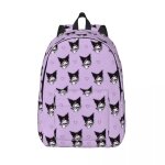 Sac � dos personnalise en toile avec impression 3d de l'anime kuromi, ideal pour l'ecole, les voyages, ...