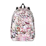 Sac  dos personnalise en toile avec impression 3d hello kitty pour garcons et filles, ideal pour l'ecole, ...