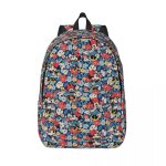 Sac à dos personnalise en toile avec motif de mickey mouse et fleurs pour filles et garcons, ideal pour ... Sac à dos personnalise en toile avec motif de mickey mouse et fleurs pour filles et garcons, ideal pour ...