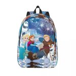 Sac � dos personnalise en toile olaf seve kristoff hans pour etudiants, cartable pour ordinateur portable ...