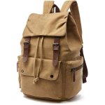 Sac  dos en toile cartable vintage pour ordinateur portable daypack randonne voyage grande capacit ...