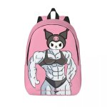 Sac � dos de voyage personnalise kuromi en toile pour femmes et hommes, cartable pour ordinateur portable, ...