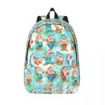 Sac  dos de voyage personnalise en toile blanche - neige et les sept nains, sac  dos d'ecole, d'ordinateur, ...