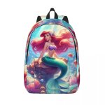 Sac  dos de voyage personnalise en toile avec la princesse ariel pour femmes et hommes, cartable pour ...