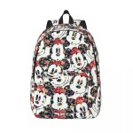 Sac  dos de voyage personnalise en toile avec tte de mickey mouse pour femmes et hommes, cartable d'ecole, ...